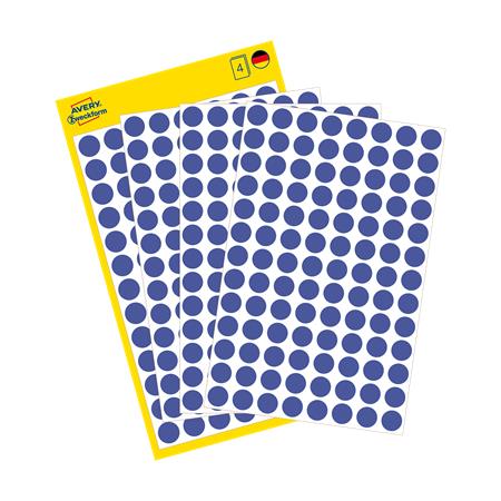 Etikett, 8 mm, kör, eltávolítható, AVERY ZWECKFORM, indigókék, 416 etikett/csomag